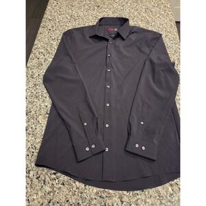 J.Ferrar JF Stretch Slim Fit Dress Shirt Men Medium 15-15.5 34-35 Black Long Slv